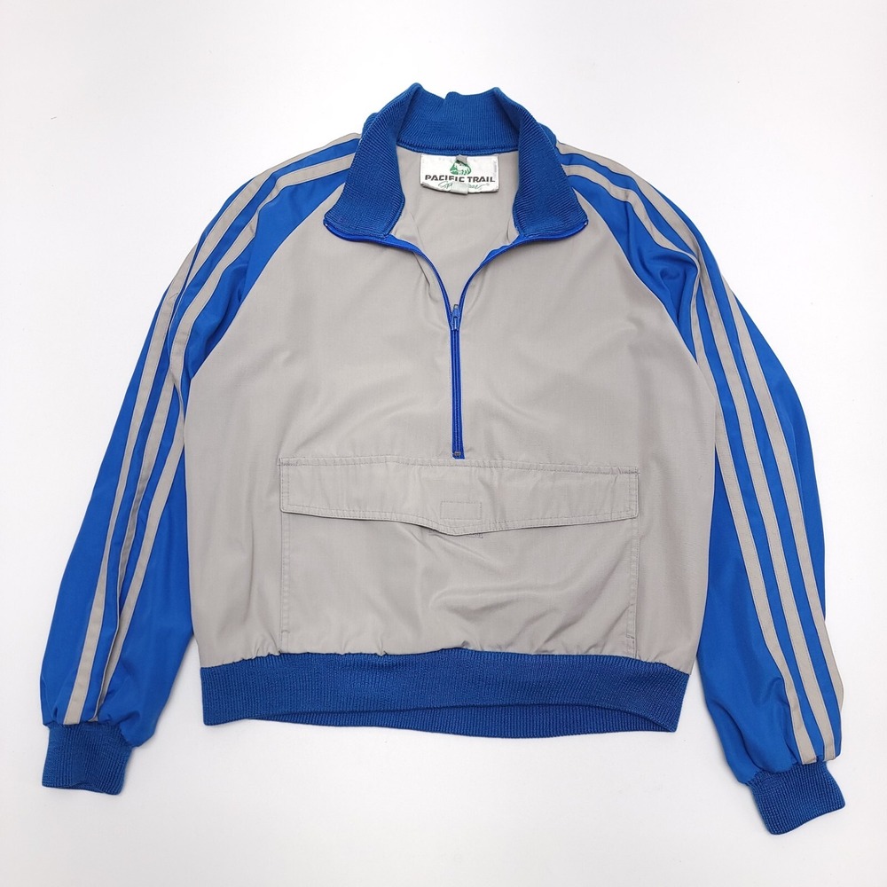 Pacific Trail Women's M‎ Blue Gray Half zip pull over Coat Jacket Track Vintage